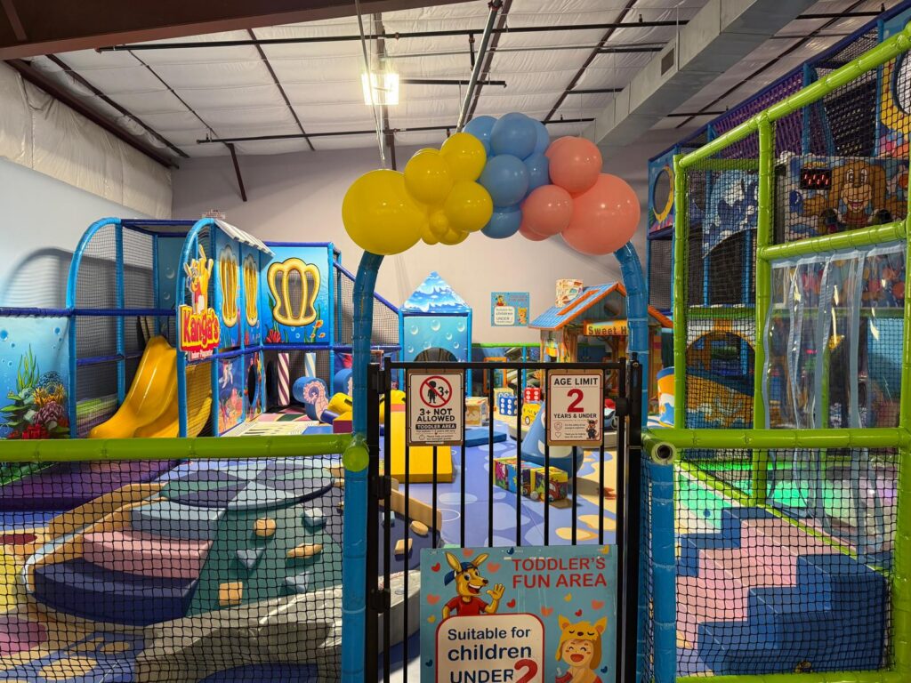 Explore, climb, slide, and play! Our toddler area is designed for safe indoor fun for kids ages 1–2 at Kangas Indoor Playcenter Woodlands.