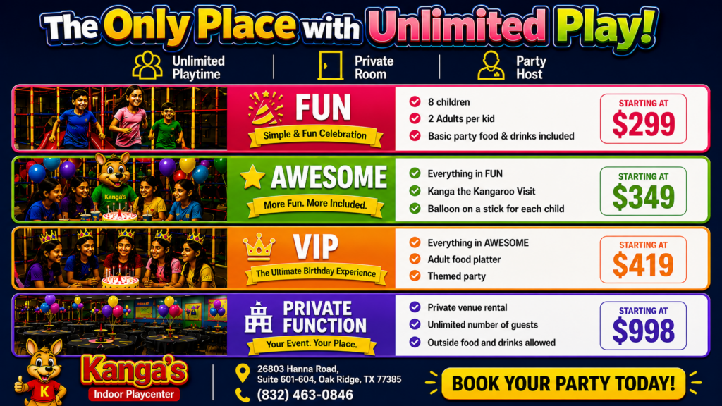 Celebrate big with FUN, AWESOME or VIP! Unlimited play, private party rooms and unforgettable birthday memories. Book today!